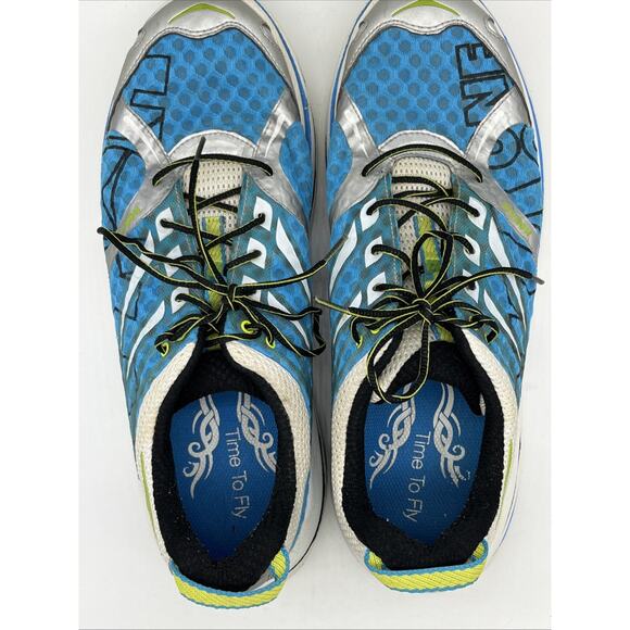 HOKA One One Bondi B Men\'s Size 12.5 Teal Blue and White Running Shoe Zero Grav